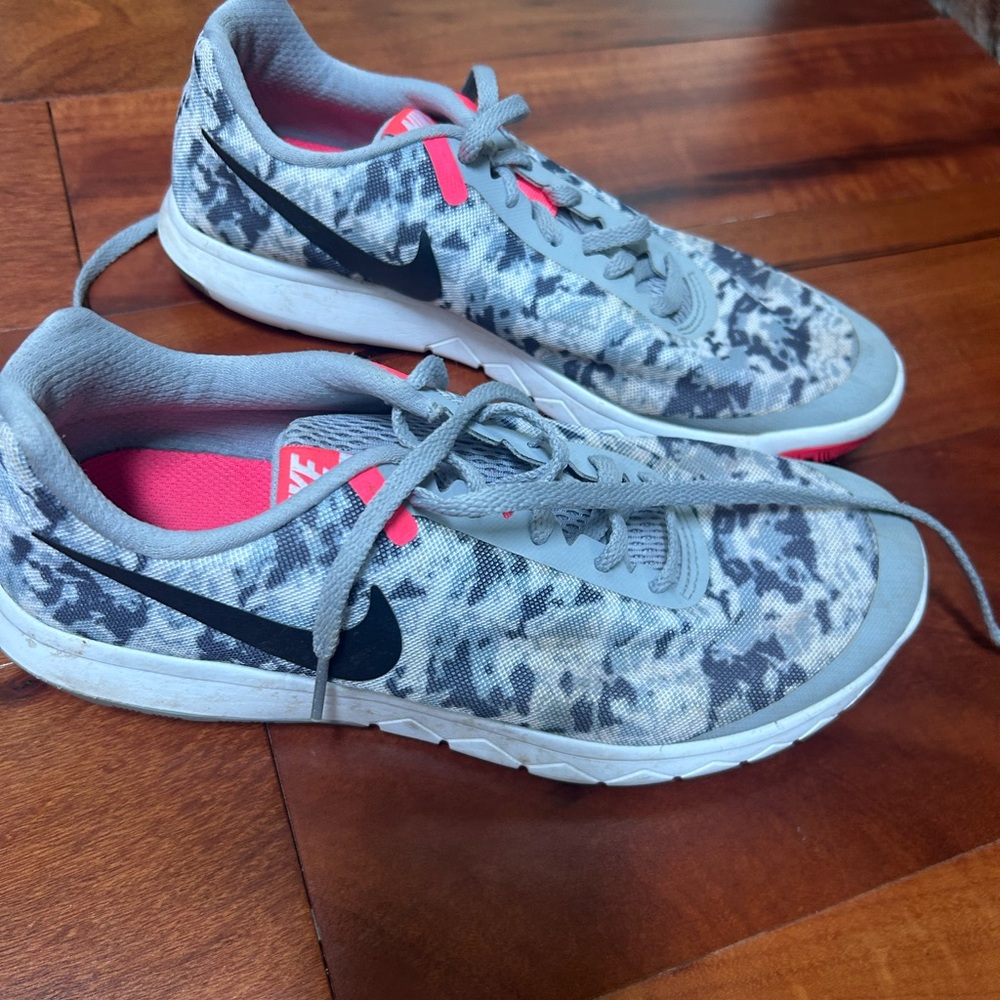 Nike Gray and Pink Camouflage Sneakers